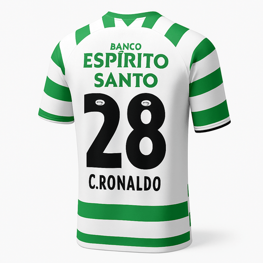 2002–03 Sporting Lisbon Home Ronaldo #28 (Feels Like New) - Size XL