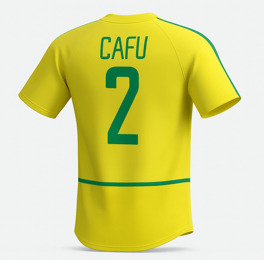 2002 Brazil Home Cafu #2 (Feels Like New) - Size L