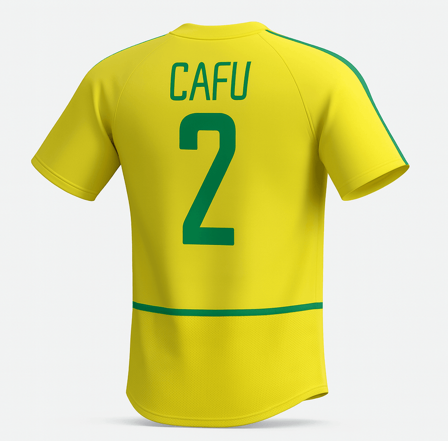 2002 Brazil Home Cafu #2 (Feels Like New) - Size XL