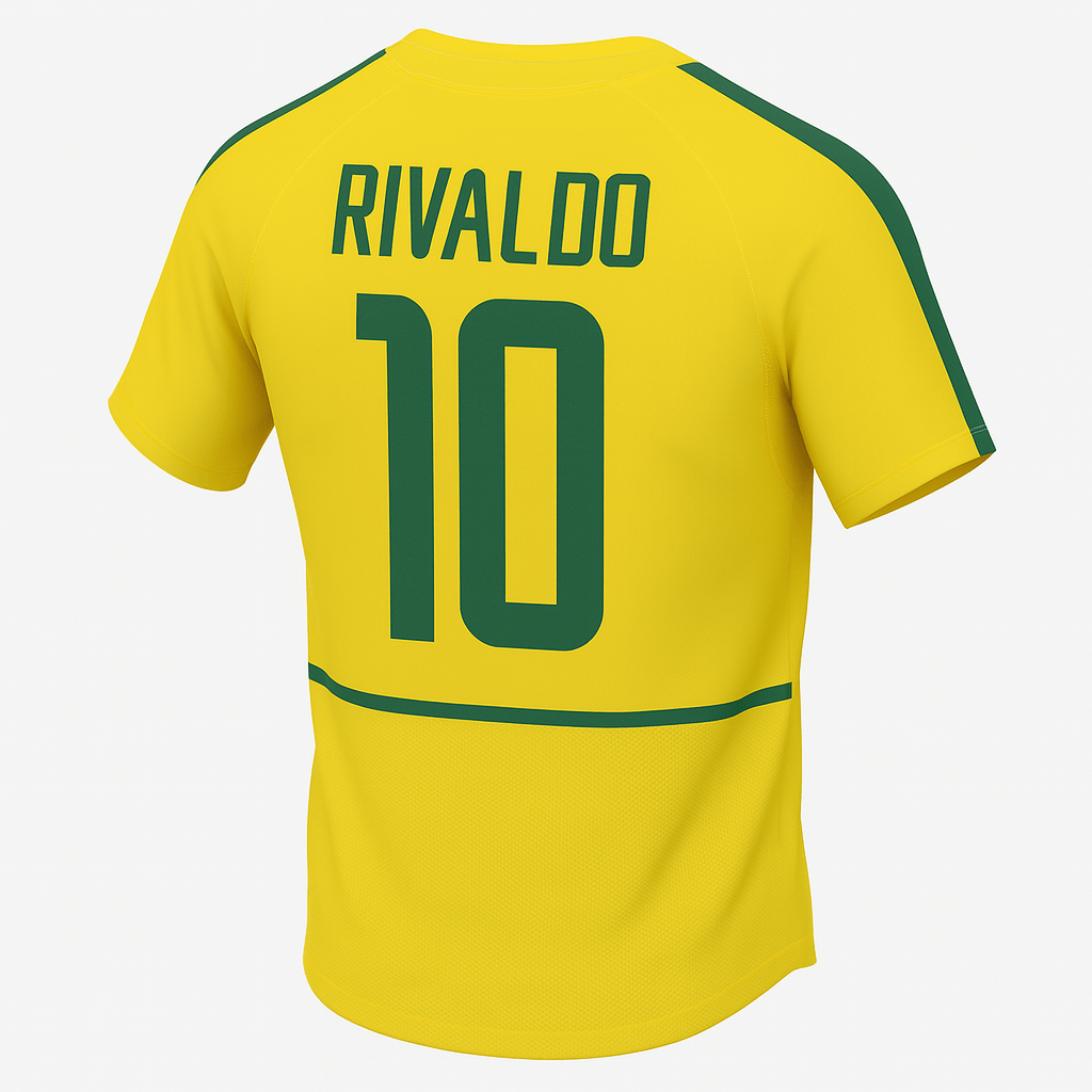 2002 Brazil Home Rivaldo #10 (Feels Like New) - Size XXL