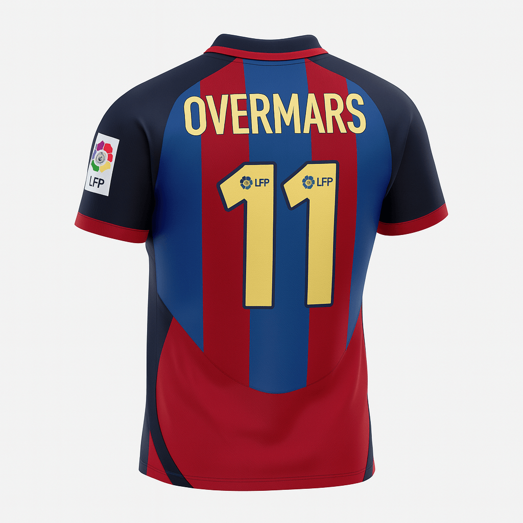 2003–04 Barcelona Home Overmars #11 (Feels Like New) - Size L
