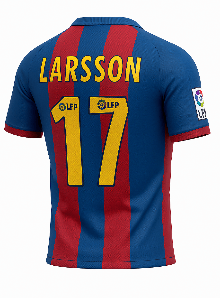 2004–05 Barcelona Home Larsson #17 (Feels Like New) - Size M