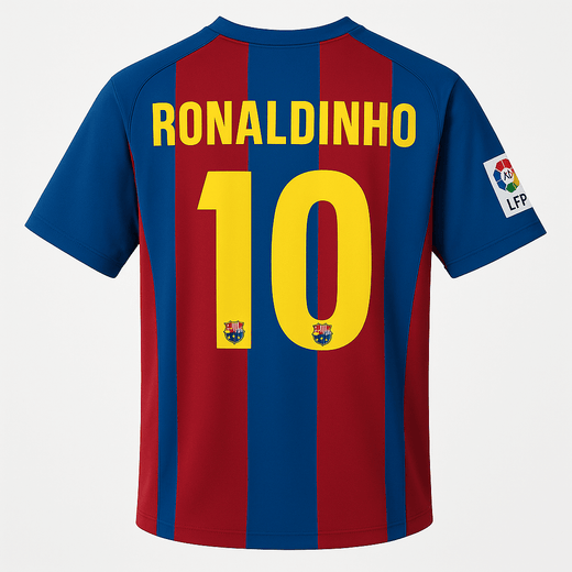 2004–05 Barcelona Home Ronaldinho #10 (Feels Like New) - Size XS