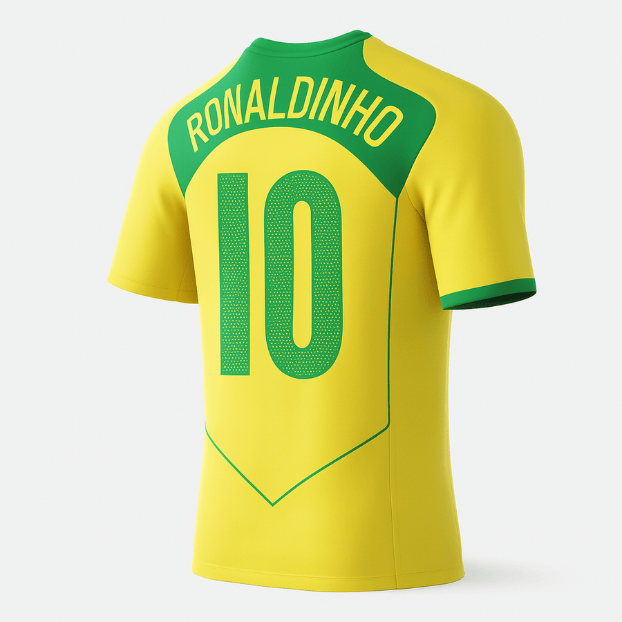 2004 Brazil Home Ronaldinho #10 (Feels Like New) - Size S