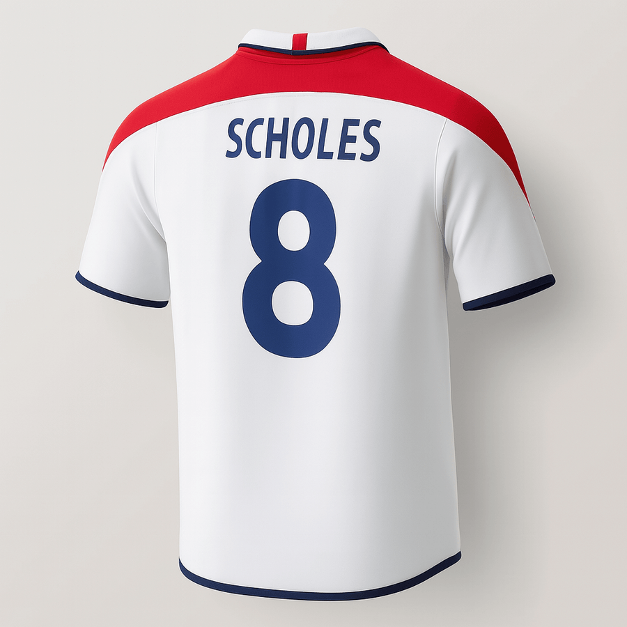 2004 England Home Scholes #8 (Feels Like New) - Size S