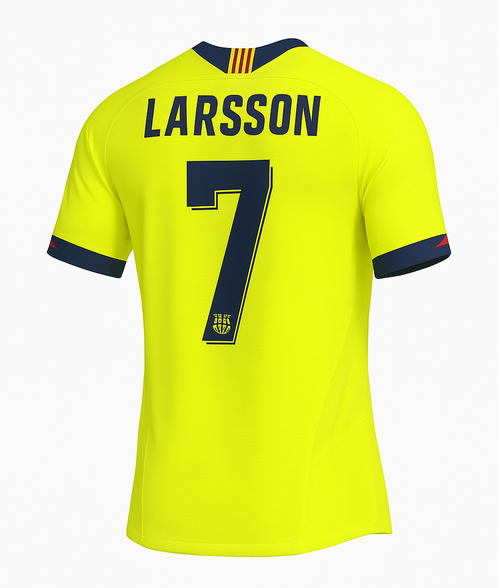 2005–06 Barcelona Away Larsson #7 (Feels Like New) - Size XXL