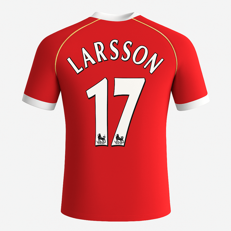 2006–07 Manchester United Home Larsson #17 (New) - Size XXL