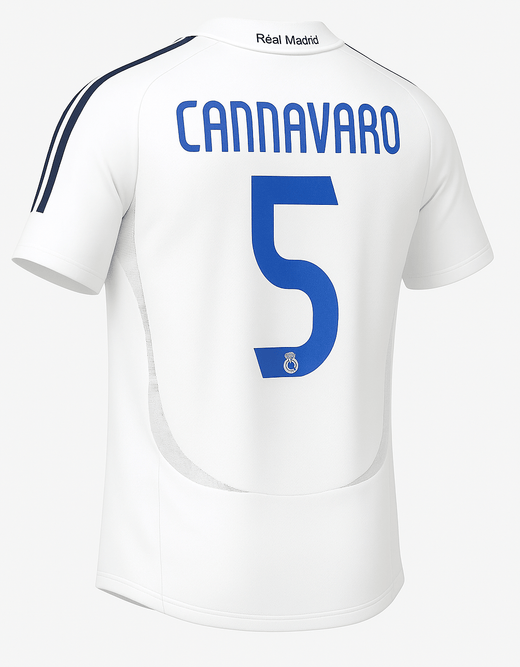 2006–07 Real Madrid Home Cannavaro #5 (New) - Size XL