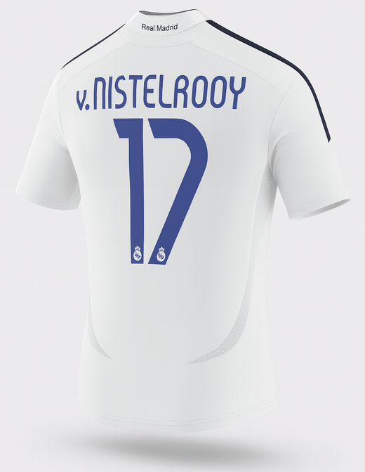 2006–07 Real Madrid Home v.Nistelrooy #17 (New) - Size L