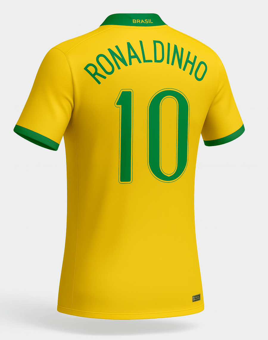 2006 Brazil Home Ronaldinho #10 (New) - Size S