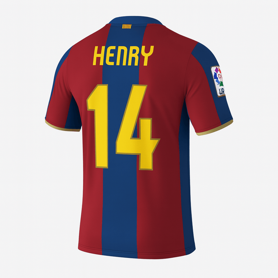 2007–08 Barcelona Home Henry #14 (New) - Size L