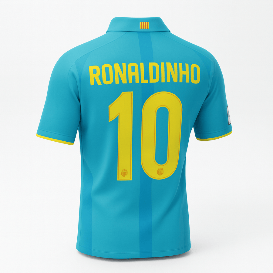 2007–09 Barcelona Away Ronaldinho #10 (New) - Size XXL