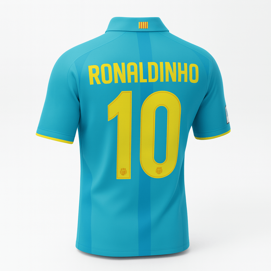 2007–09 Barcelona Away Ronaldinho #10 (New) - Size S