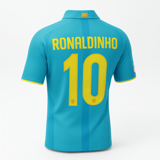 2007–09 Barcelona Away Ronaldinho #10 (New) - Size S