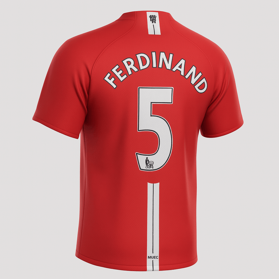 2007–09 Manchester United Home Ferdinand #5 (New) - Size L