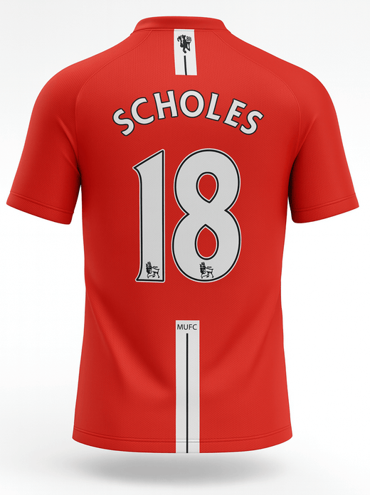 2007–09 Manchester United Home Scholes #18 (New) - Size XXL