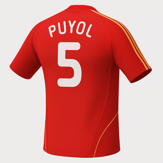 2007–09 Spain Home Puyol #5 (New) - Size XS