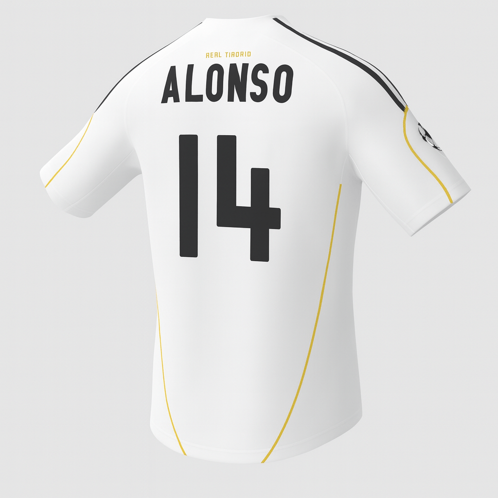2009–10 Real Madrid Home Alonso #14 (New) - Size XL