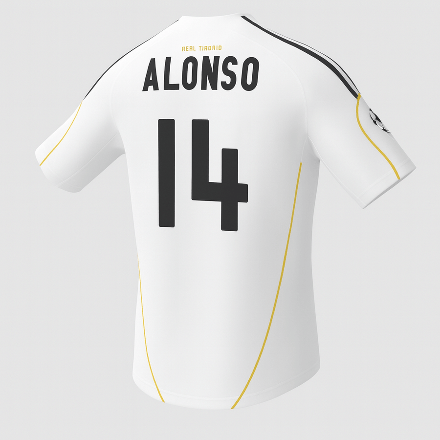 2009–10 Real Madrid Home Alonso #14 (New) - Size XL