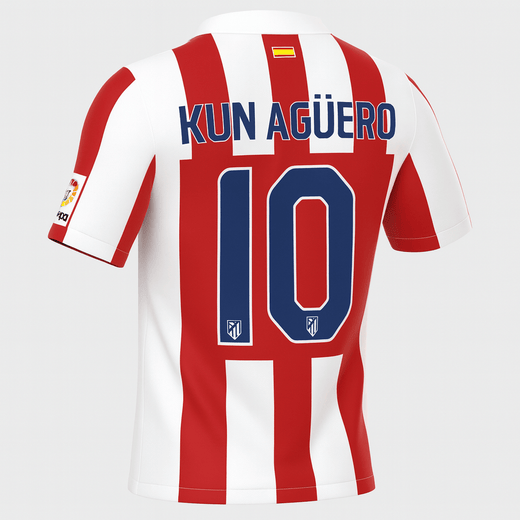 2010–11 Atlético Madrid Home Kun Aguero #10 (New) - Size S