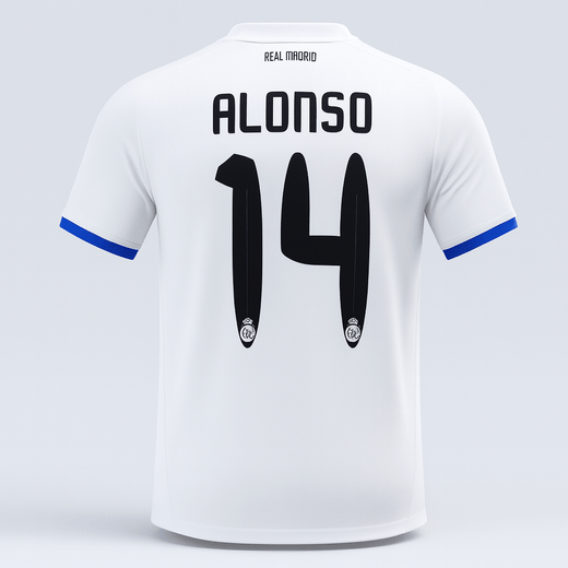 2010–11 Real Madrid Home Alonso #14 (New) - Size L