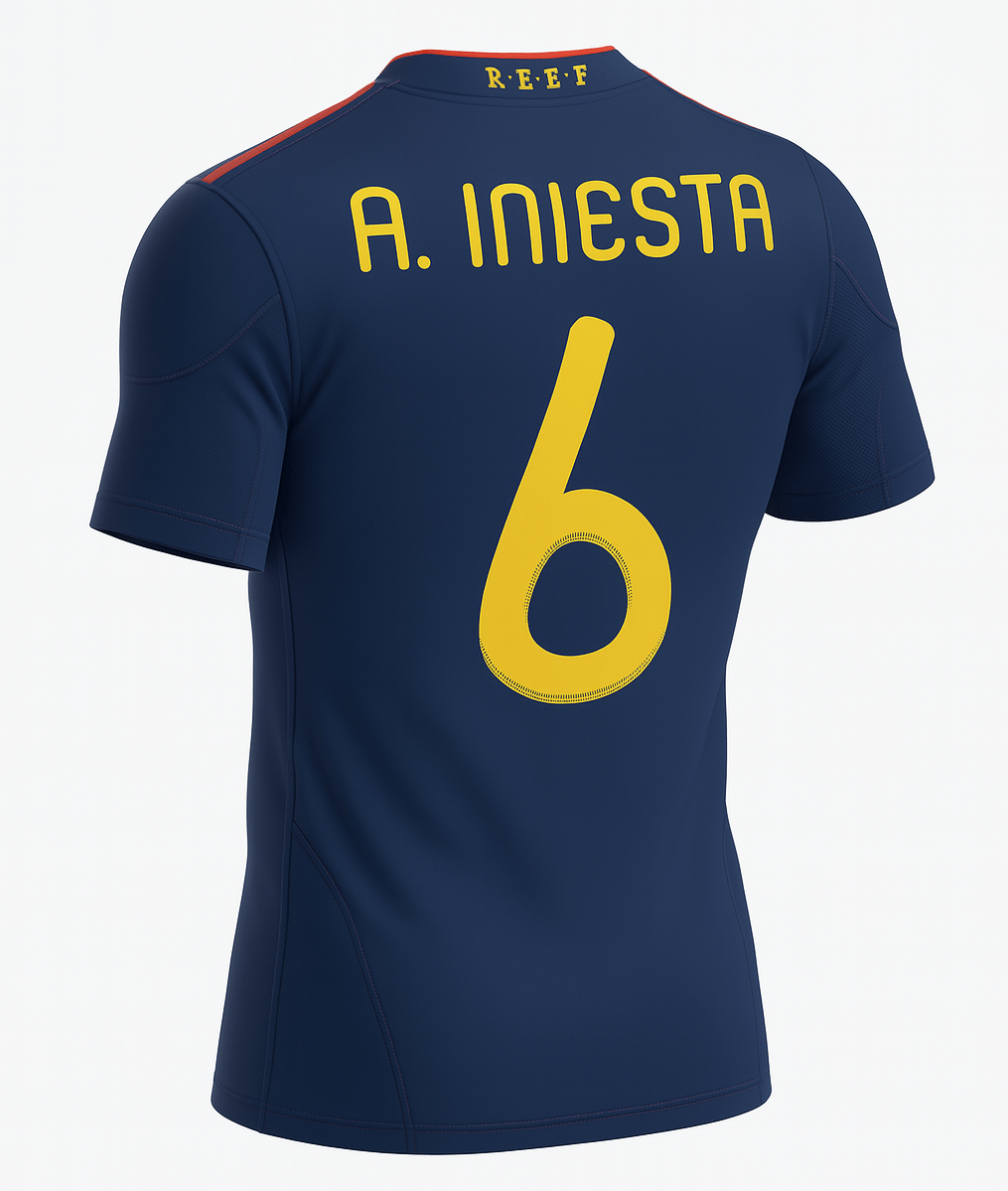 2010 Spain Away A. Iniesta #6 (New) - Size S