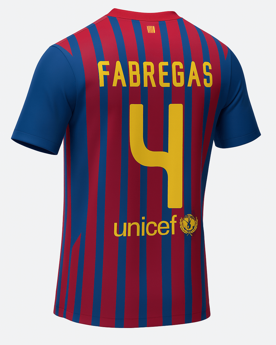 2011–12 Barcelona Home Fabregas #4 (New) - Size M