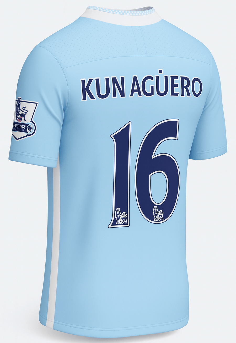 2011–12 Manchester City Home Kun Aguero #10 (New) - Size XL