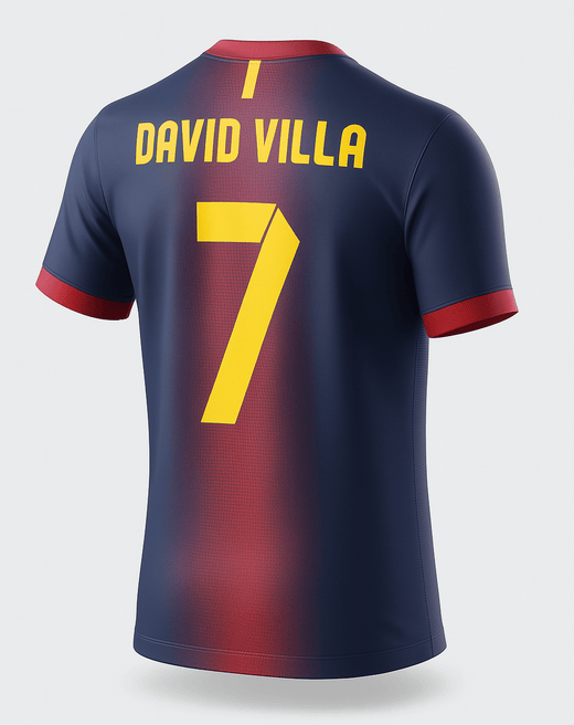 2012–13 Barcelona Home David Villa #7 (New) - Size L