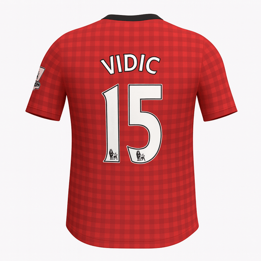 2012–13 Manchester United Home Vidic #15 (New) - Size XS