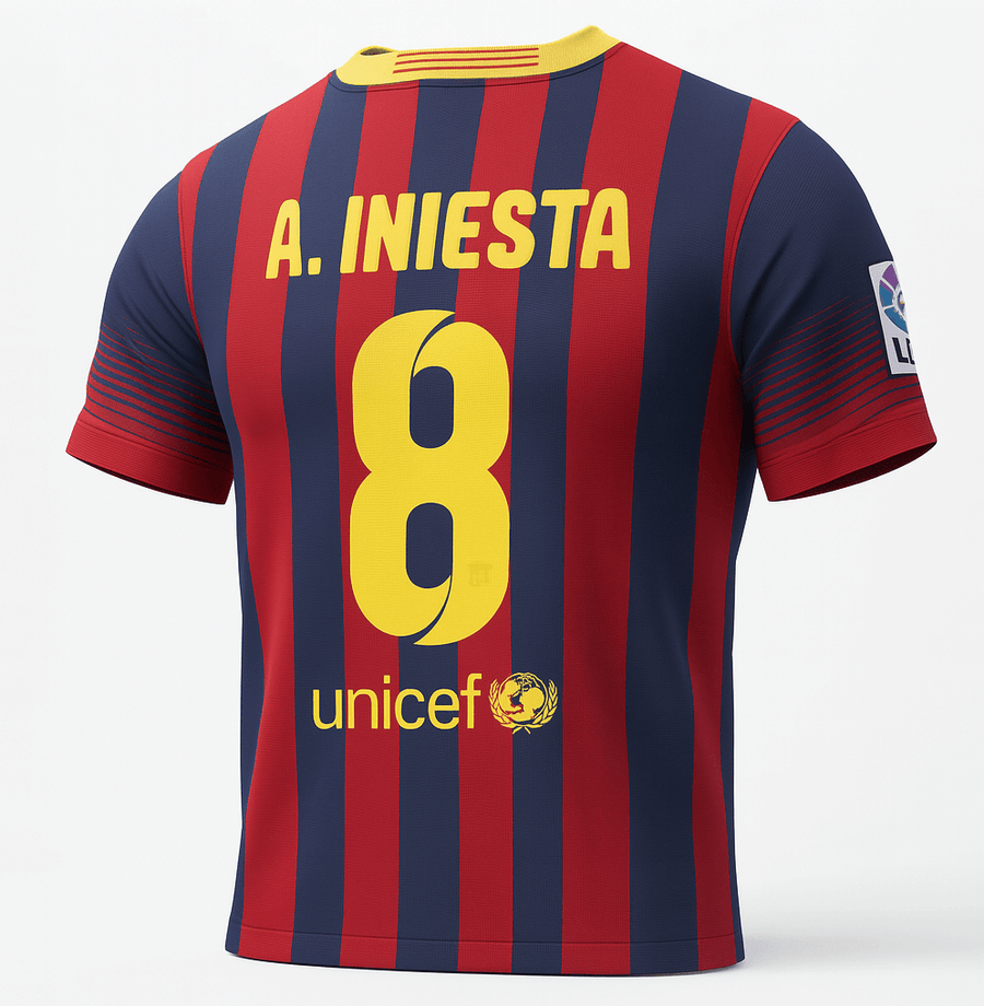 2013–14 Barcelona Home A. Iniesta #8 (New) - Size XS