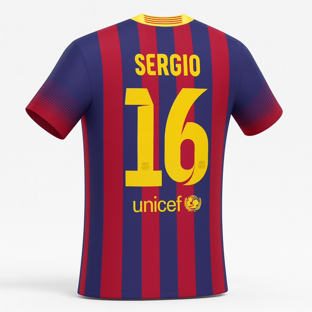 2013–14 Barcelona Home Busquets #16 (New) - Size S