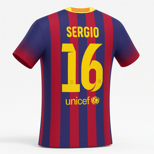 2013–14 Barcelona Home Busquets #16 (New) - Size S