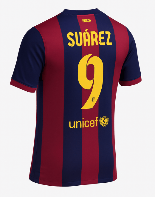 2014–15 Barcelona Home Suarez #9 (New) - Size L