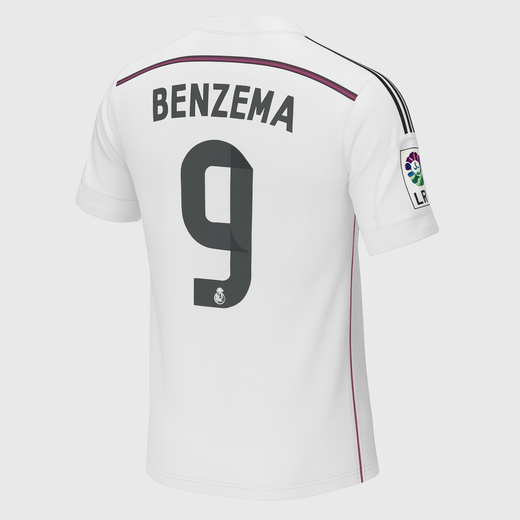 2014–15 Real Madrid Home Benzema #9 (New) - Size XL