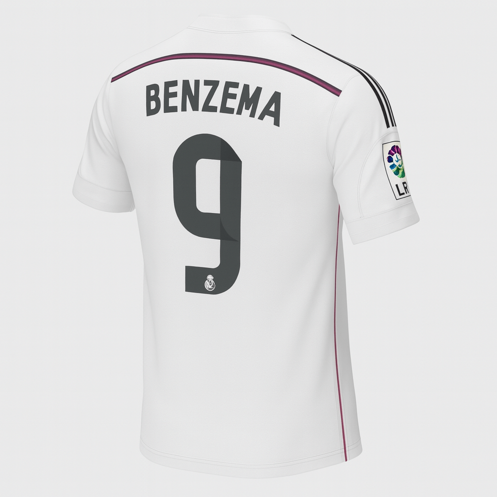 2014–15 Real Madrid Home Benzema #9 (New) - Size XXL