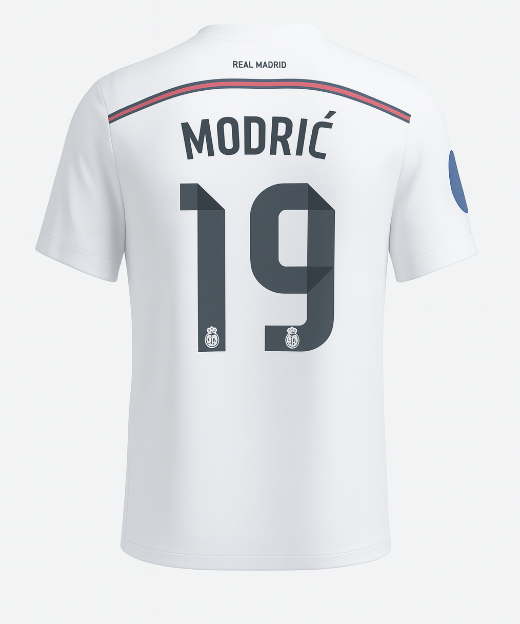 2014–15 Real Madrid Home Modric #19 (New) - Size M