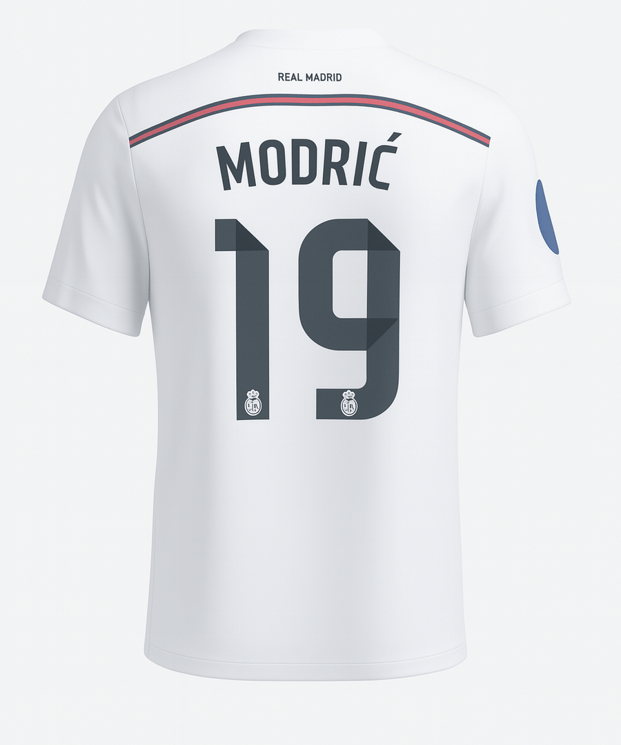 2014–15 Real Madrid Home Modric #19 (New) - Size M
