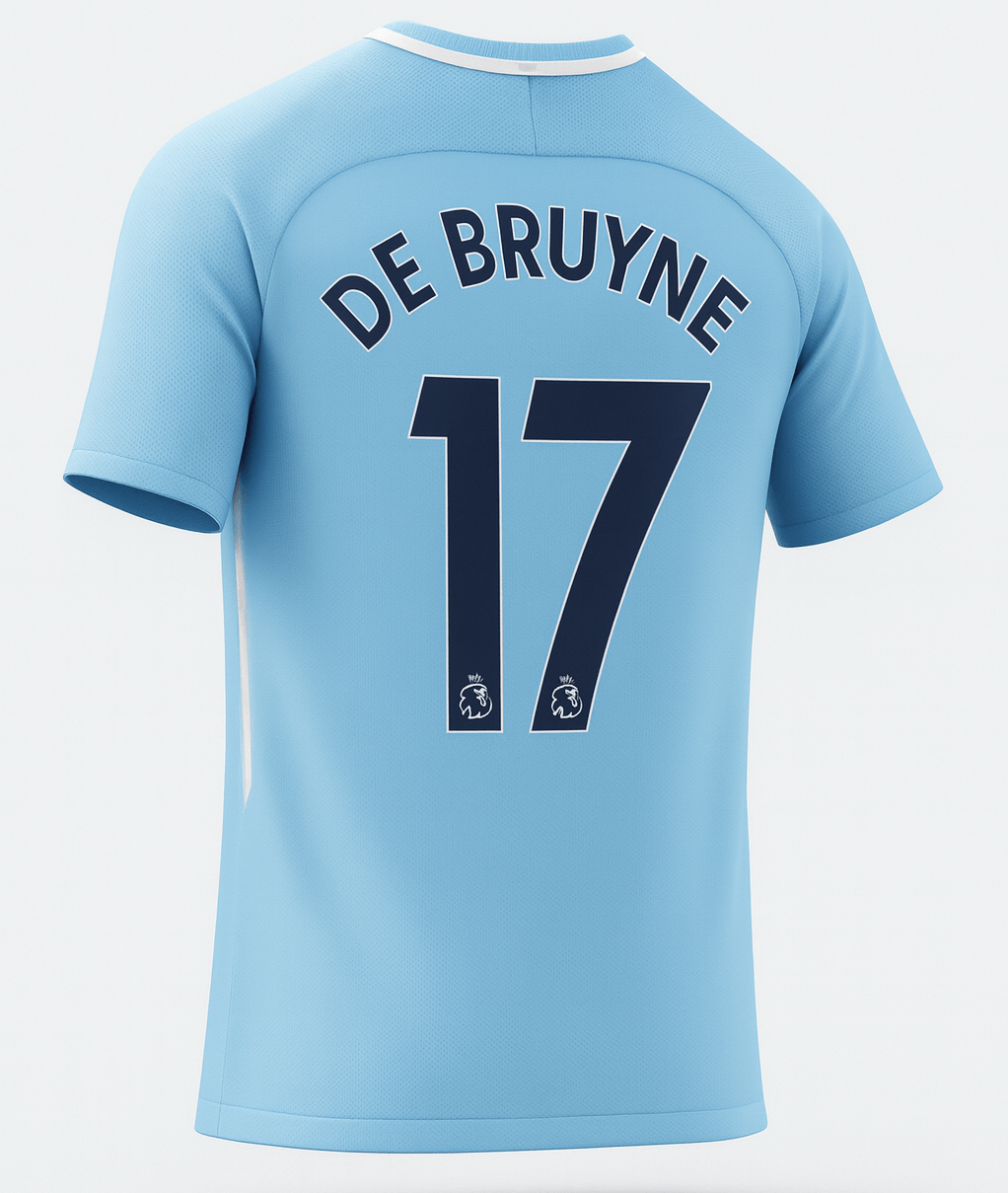 2017–18 Manchester City Home De Bruyne #17 (New) - Size L