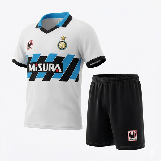 Inter Milan Away 1990/1991 Kids Kit (Feels Like New) - Size 26