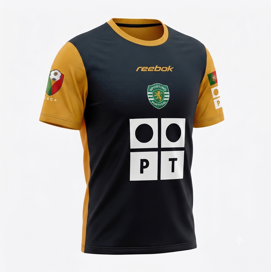Sporting Lisbon Black Yellow Tracksuit 2000/01 - Size M