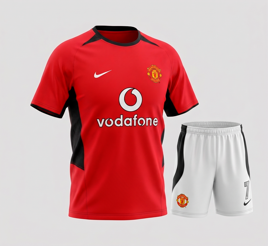 Manchester United Home 2002/2003 Kids Kit (Feels Like New) - Size 16