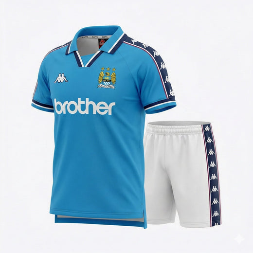 Manchester City Home 1997/1998 Kids Kit (Feels Like New) - Size 24