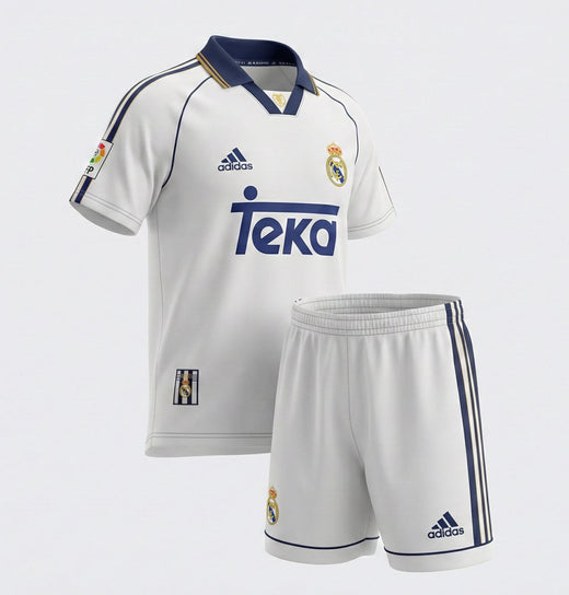 Real Madrid Home 1998/2000 Kids Kit (Feels Like New) - Size 24