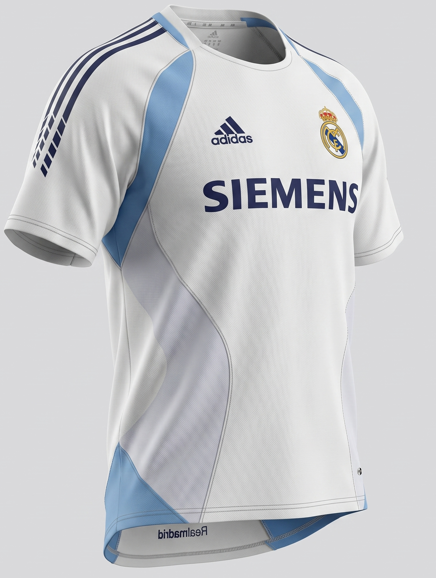 Real Madrid White Light Blue Tracksuit 2005/06 - Size XL