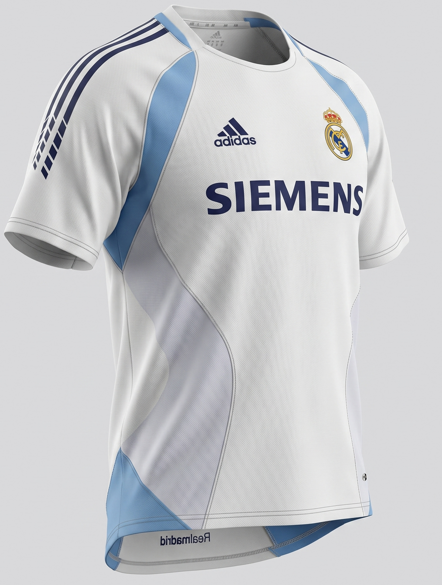 Real Madrid White Light Blue Tracksuit 2005/06 - Size XS