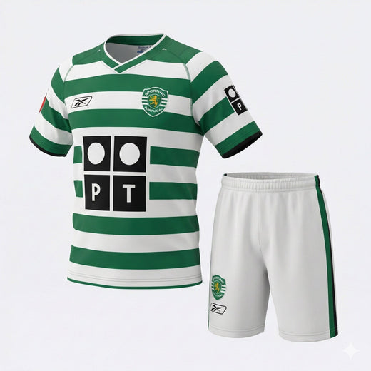 Sporting Lisbon Home 2003/2004 Kids Kit (Feels Like New) - Size 24