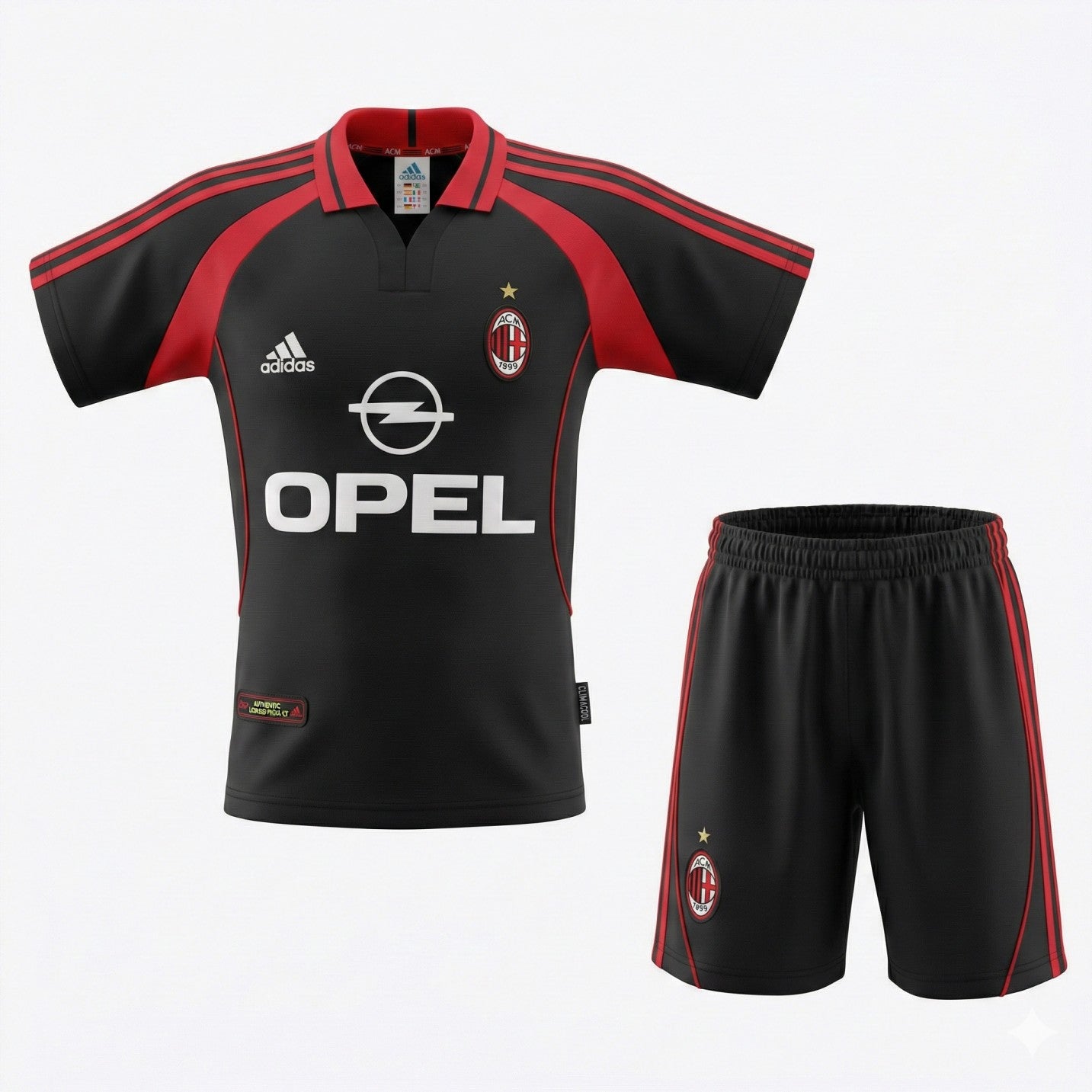 AC Milan Away 2000/2001 Kids Kit (Feels Like New) - Size 26
