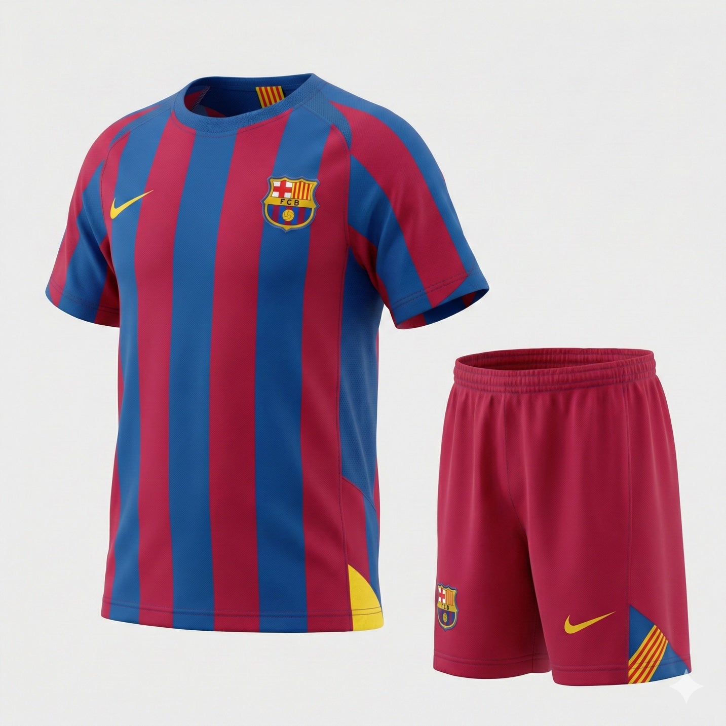 Barcelona Home 2005/2006 Kids Kit (Feels Like New) - Size 22