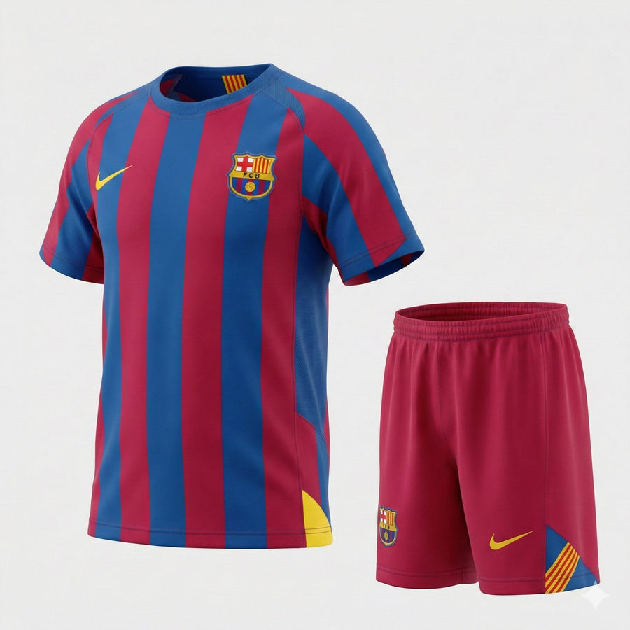 Barcelona Home 2005/2006 Kids Kit (Feels Like New) - Size 26